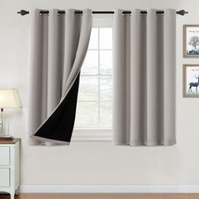 H.VERSAILTEX 100 Blackout Curtains Bedroom Thermal Insulated Warm Taupe 45"