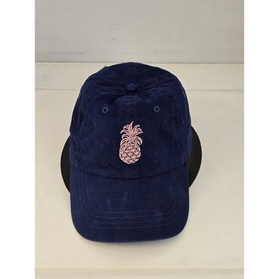 Tori Richard Pineapple Womens Adjustable Blue Strapback Hat Cap Hawaii Honolulu