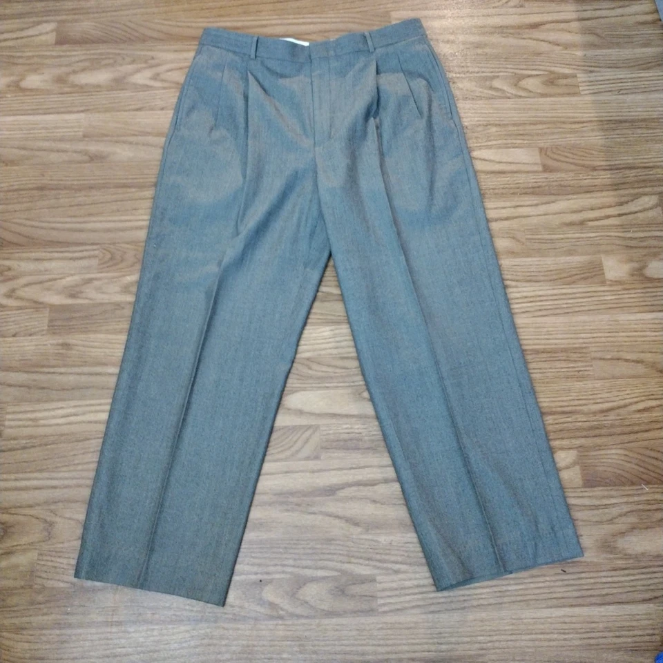 Calça social plissada masculina L.L.Bean 36x28 lã-cashmere – Multicolor - Imagem 2 de 4