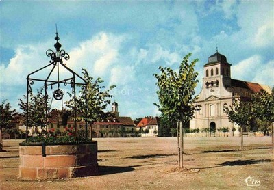 Neuf-Brisach Neu-Breisach 68 Haut-Rhin Place d'Armes Eglise Catholique vieux p