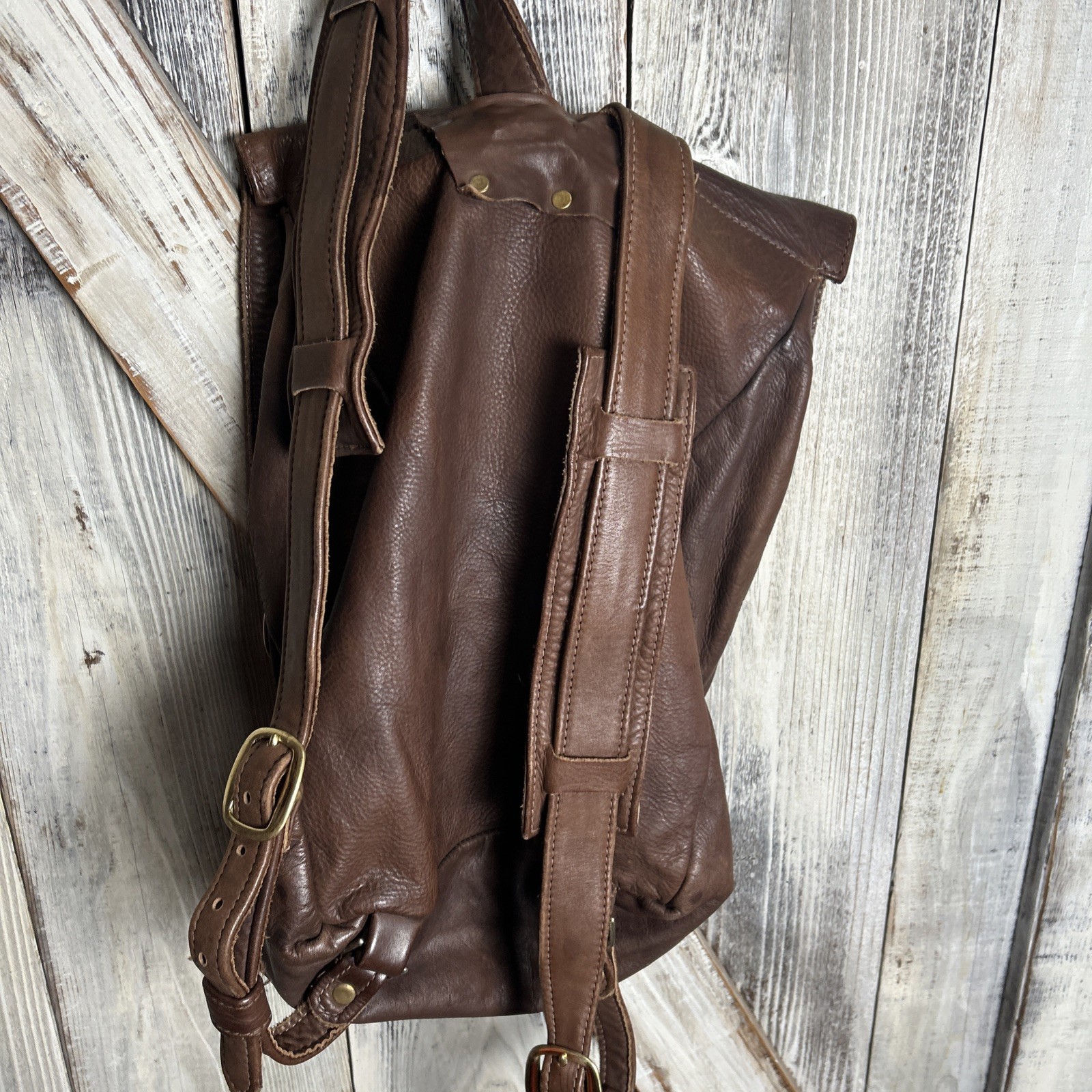 Brown super soft leather backpack. - image 2