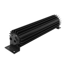 12in Dual Channel Cooler Aluminum Finned Anodize Dual Pass Heat Sink Black