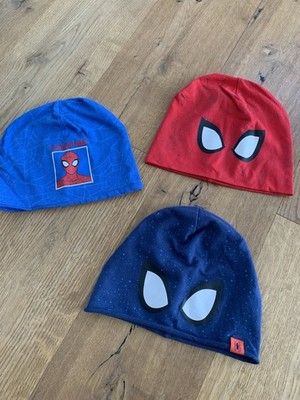 3 Set Mützen, Spiderman, C&A und Marvel, Blau/Rot, wenig getragen
