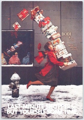 Vintage 1987 USPS Priority Mail Last-Minute Shoppers Postcard