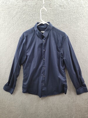 Versace Collection Trend Men s Button Up Dark Blue Shirt Great Condition
