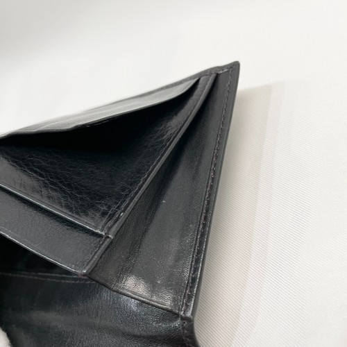 CELINE Long Wallet Bifold Purse Embossed Triomphe Logo Leather Black Authentic - Picture 7 of 22