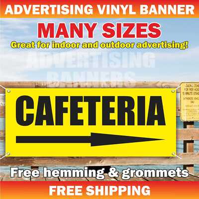 CAFETERIA Advertising Banner Vinyl Sign Cafe Fast Food Bar Buffet Restaurant