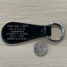 First Avenue Texaco Jamestown North Dakota Vintage Keychain Key Ring #39609