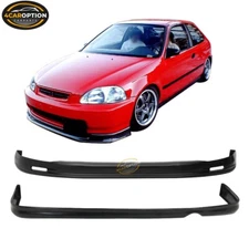 Fits 96-98 Honda Civic 2DR 4DR Mugen Front + Rear Bumper Lip
