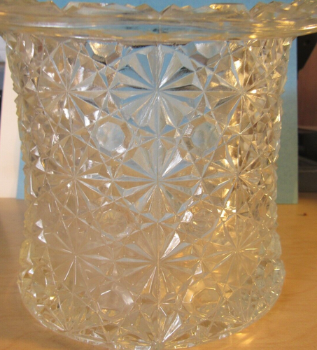 Glass Top Hat Button & Bows 6" High LE Smith Clear Retro Ice Bucket Party - Picture 5 of 5