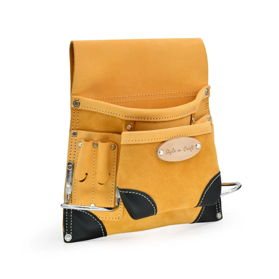 Style n Craft 93823 - 8 Pocket Nail & Tool Pouch in Top Grain Leather - Image 2 of 3