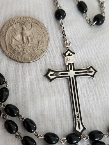 NACHLASS VINTAGE STERLINGSILBER ROSENKRANZ KATAMORE 38 ZOLL - Bild 3 von 10