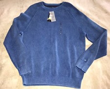 NWT Tommy Hilfiger Knitted Men's Crew Neck Blue Long Sleeve Sweater Sz L 99 M2