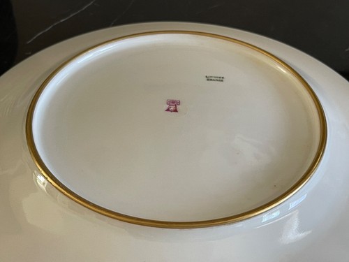Antique T&V Limoges France Cobalt Blue and Gold Embossed Dinner Plates Set of 9 - Picture 11 of 13
