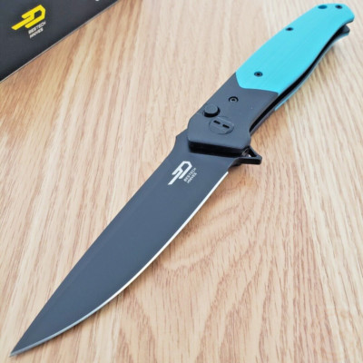 Bestech Knives Swordfish Folding Knife 4'' Black 14C28N Steel Blade G10 Handle