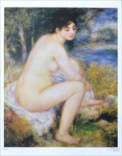 Pierre Auguste Renoir Woman Seated Impressionism Canvas Print 31-1/2 x 23-1/2