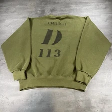 Vintage USMC Military Sweatshirt Adult Medium Green Stencil Army USA 50/50 Blend