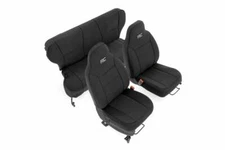 Rough Country Neo Seat Cover Set Black [for 97-01 XJ w/Non-Detachable Headrest]