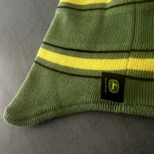 John Deere Beanie Ear Flap Green Yellow Winter Hat Knit Cap One Size Youth Boys - Picture 4 of 7