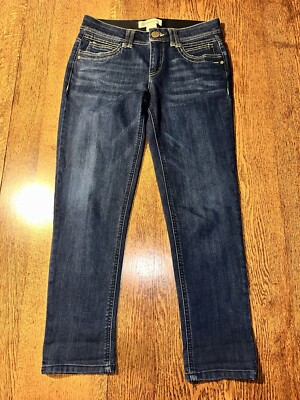Democracy Ab Solution Jeans Womens 6 Dark Wash Stretch Ankle Mid Rise Dark Wash