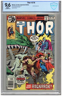 Thor  # 278   CBCS   9.6   NM+    White pgs   12/78  Loki & Hela App.  Newsstand