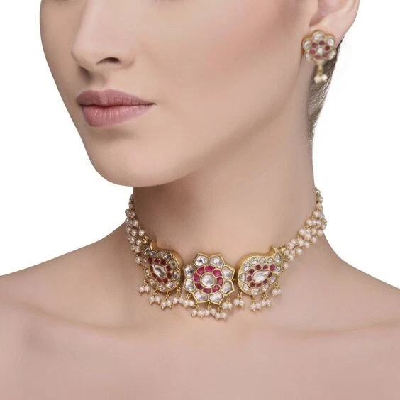 Silver gold plated necklace best sale set