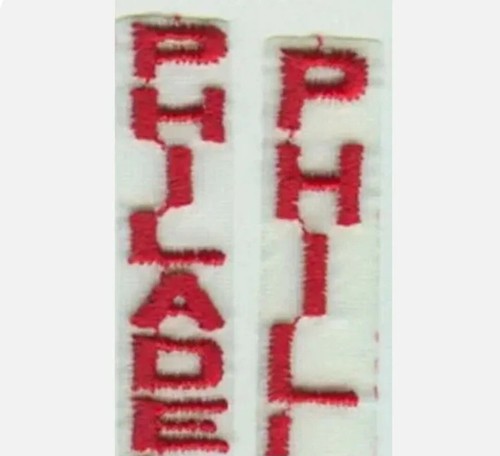 VTG Philadelphia Phillies 3 inch Embroidered Vertical Iron On Patch Retro Emblem - Picture 2 of 4