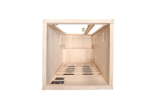 Infrared Sauna Quartz Heaters 75°C Pine Wood Indoor 1-2 Person CD/MP3 Glass Door - Foto 3 di 16