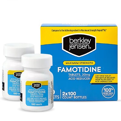 Berkley jensen Maximum Strength Famotidine 20mg, Acid Reducer 200 Tablets 2027+