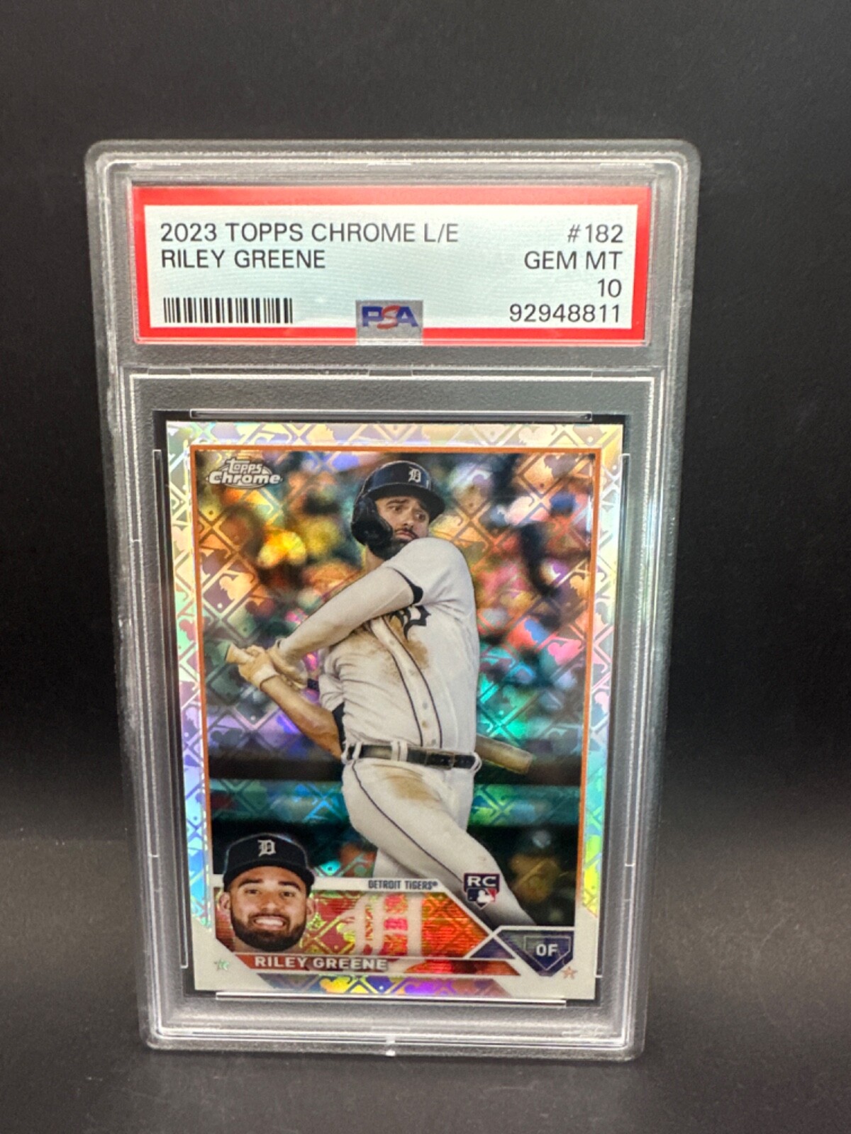 2023 Topps Chrome Logofractor Riley Greene #182 Refractor Rookie RC PSA 10