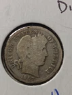 👉1907  Barber Silver Dime In Average Circulated Condion M/223