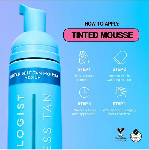 2 x mousse autoabbronzante colorata Tanologist marrone scuro espresso 200 ml - Foto 12 di 13