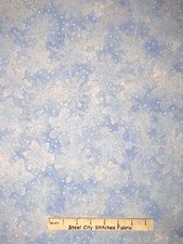 Christmas Snowflake Fabric By The Yard Blue Silver Snowflakes Cotton RJR Holiday