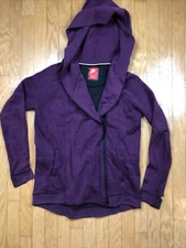 Nike Women’s Tech Fleece Heather Purple Asymmetric Workout Training Hoodie Sz S