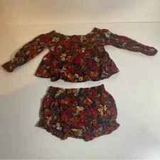 Old Navy 2-Piece Smocked Floral Top and Bloomers Set for Baby Size 6-12 Months