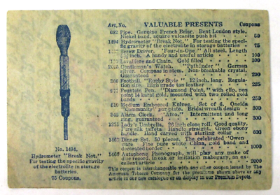 1917 OMAR TURKISH BLEND CIGARETTES Tobacco Coupon