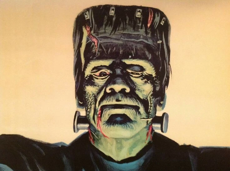 Raro 6 pies FRANKENSTEIN en COLOR VIVO AÑOS 60 cómic novedad Foto 2 de 2