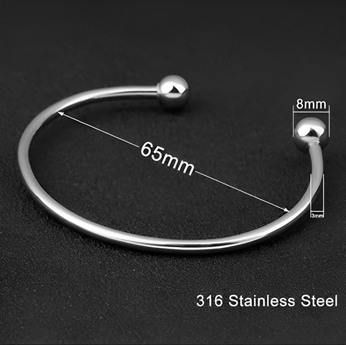 Linx Stainless Steel Bangle with Granddaughter Themed Charms 925 Sterling Silver - Picture 8 of 8