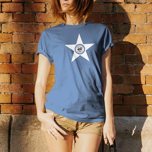 Houston US City Flag Hometown Souvenir Basic Cotton T-Shirt - Carolina Blue - 第 5/7 張圖片