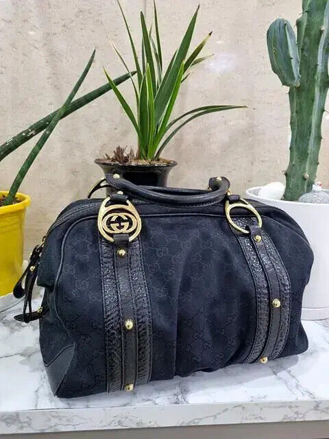 Gucci 223953 GG logo jacquard interlocking G Boston black Gucci 223953 GG logo jacquard interlocking G Boston black