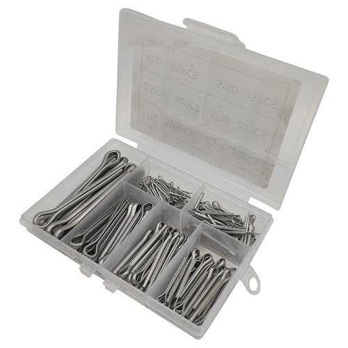 Stainless Steel Cotter Pin Assortment Set 6 Sizes Split Pins Spring Kit 230pcs - Picture 13 of 17