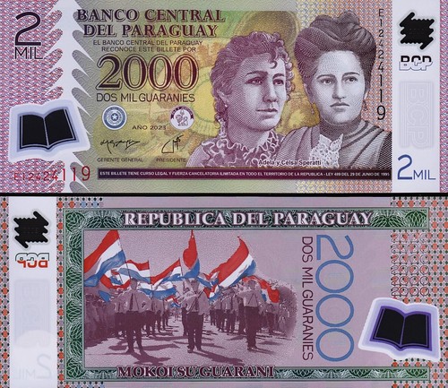 Paraguay 2 Pcs UNC Polymer Set, 2000 5000 Guaranies 2022 2023, UNC, P-234 228 - Picture 2 of 5