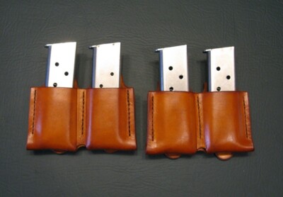 SASS, Wild Bunch, Two 1911  Double Mag pouches, Saddletan,  for 2.5'' belt, New