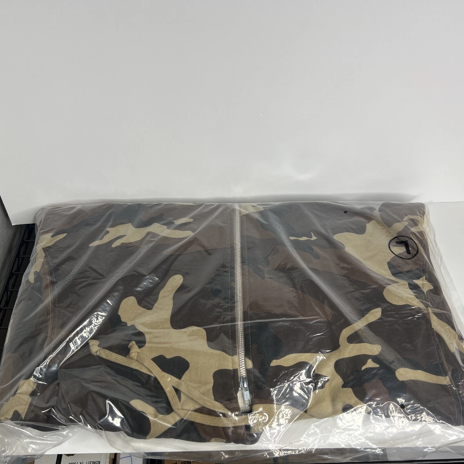 Felpa con cappuccio Supreme termica con cerniera L marrone cotone mimetico da uomo FW19SW55