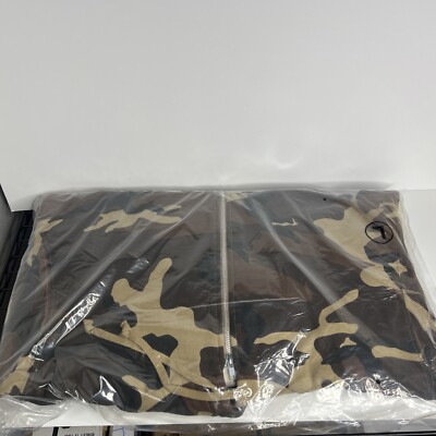 Supreme Thermal Zip Up Hooded Sweatshirt L Brown Camo Cotton Mens