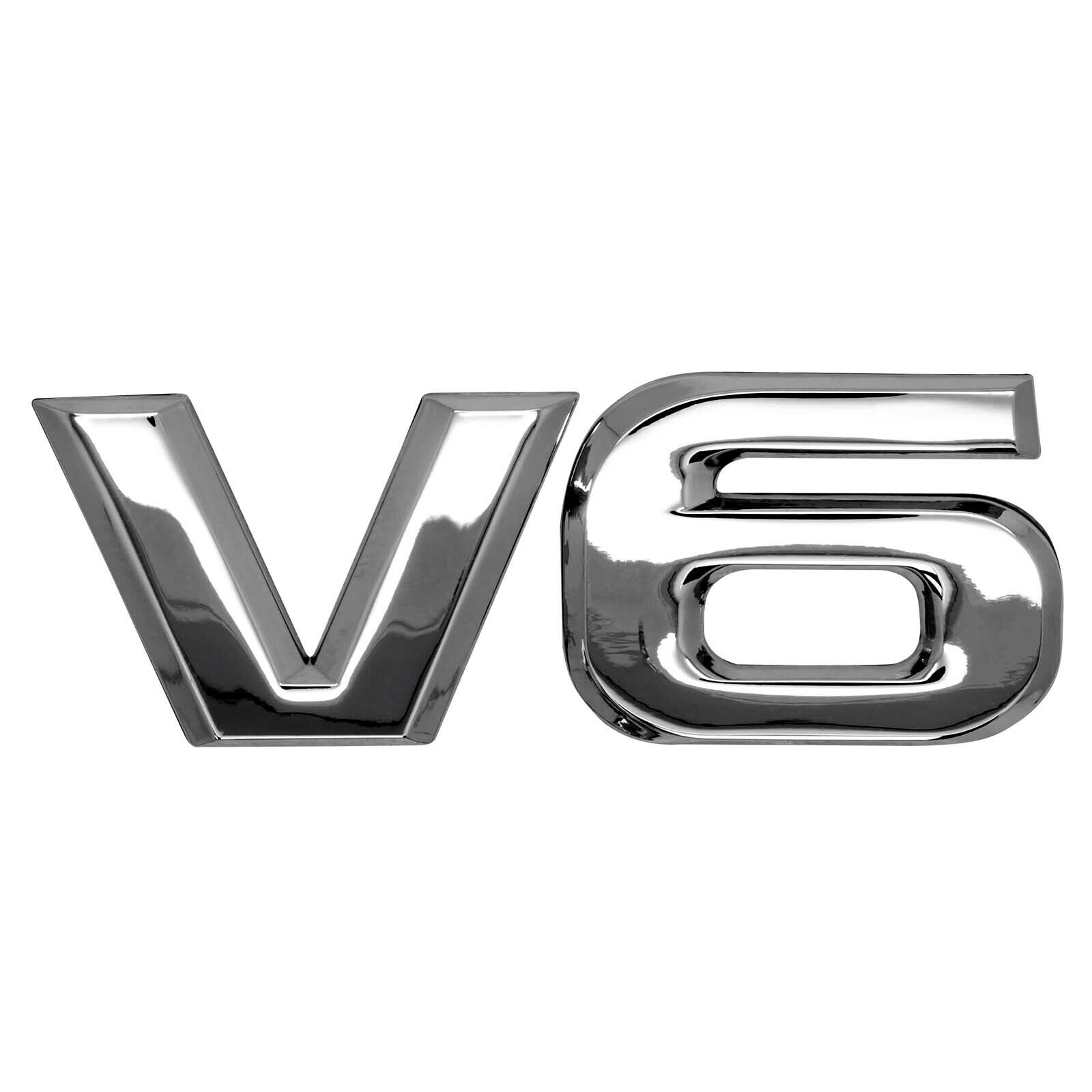 V6 Emblem Zeichen Chrom Schriftzug 3D Logo Auto Aufkleber Tuning Sticker Metall