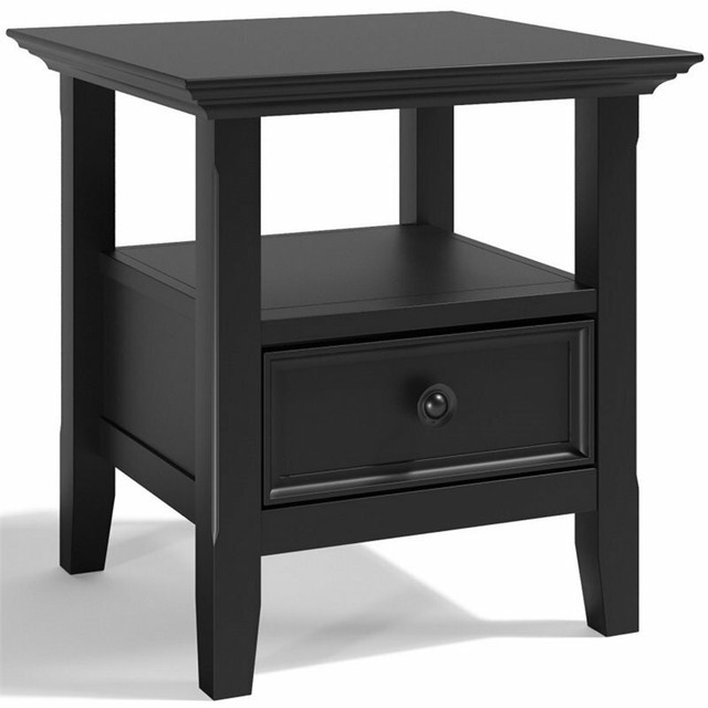 Simpli Home Acadian Solid Wood Wide End Table With Storage In Rustic Brown For Sale Online Ebay