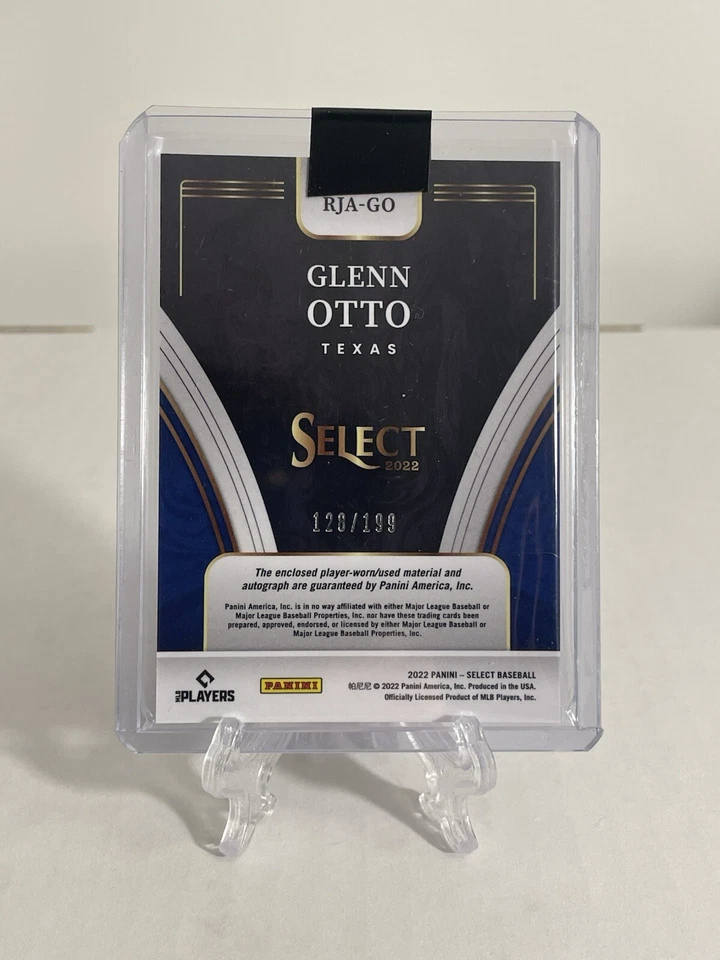 2022 Select Baseball Glenn Otto Rookie Patch Auto /199 #RJA-GO Texas Rangers - Image 2 of 2
