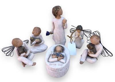 SET (6) Willow Tree- Laveder Grace, Kindness, Angel Prayer, Comfort, Thank You