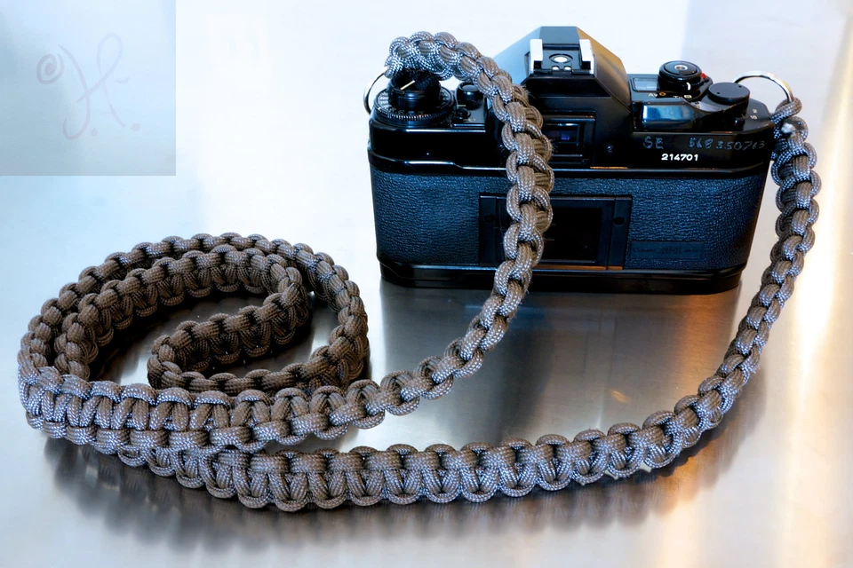 GRAY PARACORD CAMERA 36" NECK STRAP DSLR MIRRORLESS CANON SONY NIKON FUJI LEICA - Image 3 of 4